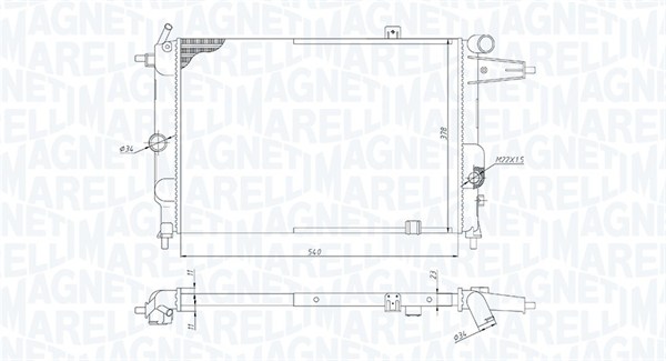 Radiator, motorkjøling - 350213189800 MAGNETI MARELLI - 1300084, 3096382, 90442583