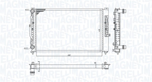 350213191700, Radiator, motorkjøling, Chladič, chlazení motoru, MAGNETI MARELLI, 8D0121251AT, 8D0121251BA, 8D0121251BH, 8D0121251BJ, 0110.2003, 03002189, 102.018/A, 1.40.13058.534, 56127, 60308A, 732811, 8MK376766-351, AI2189, CR1423000S