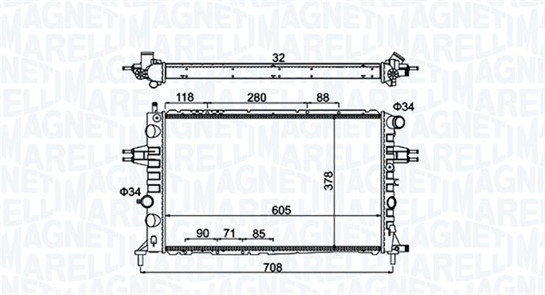 350213192300, Radiator, motorkjøling, Chladič, chlazení motoru, MAGNETI MARELLI, 1300191, 9119484, 1300198, 9192578, 1300208, 9193268, 1300215, 90570732, 0107.3063, 121.065, 1210.65, 1.40.14417.534, 37002252, 58177, 63249A, 732550, 8MK376713-021, CR321000S, DRM20084, OL2252