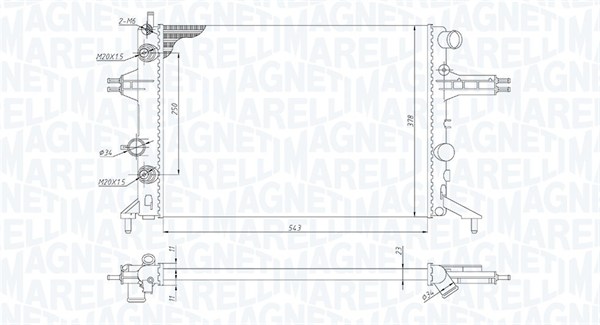 350213192800, Radiator, motorkjøling, Chladič, chlazení motoru, MAGNETI MARELLI, 1300187, 90570725, 1300213, 90570726, 95520913, 9202493, 0107.3078, 121.061, 37002256, 53628A, 632481, 732724, 8MK376720-421, DRM20082, OL2256