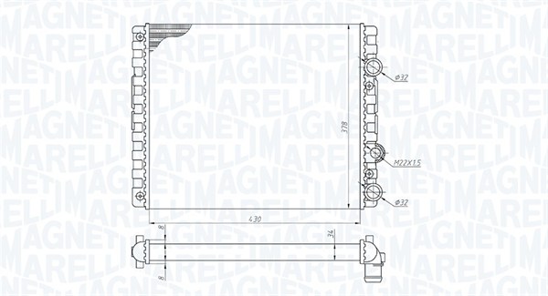350213192900, Radiator, motorkjøling, Chladič, chlazení motoru, MAGNETI MARELLI, 6N0121253K, 0110.3045, 131.055, 509519, 58002129, 652341, 730956, 8MK376700-691, DRM32030, VN2129