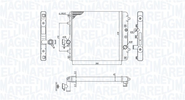 Radiator, motorkjøling - 350213193100 MAGNETI MARELLI - 09204170, 17700-83E00, 1300220