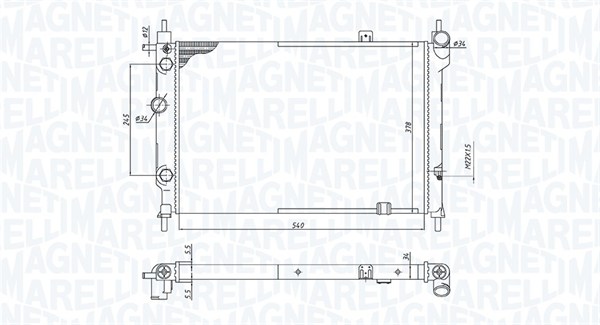 350213193200, Radiator, motorkjøling, Chladič, chlazení motoru, MAGNETI MARELLI, 1300111, 52456309, 1300132, 90443392, 0107.3057, 121.014, 37002029, 514647, 63061, 730994, 8MK376771-061, DRM20011, OL2029