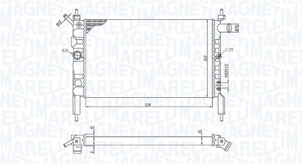 350213193800, Radiator, motorkjøling, Chladič, chlazení motoru, MAGNETI MARELLI, 00001330Y2, 133040, 133053, 133065, 1330B0, 1330B1, 1330B5, 1330E8, 1330G1, 1330H6, 1330Y2, 1331Y3, 1331Y4, 1331Y5, 133328, 1610008280, 0107.3033, 121.003, 37002023, 58930, 632761, 732910, 8MK376716-071, OL2023
