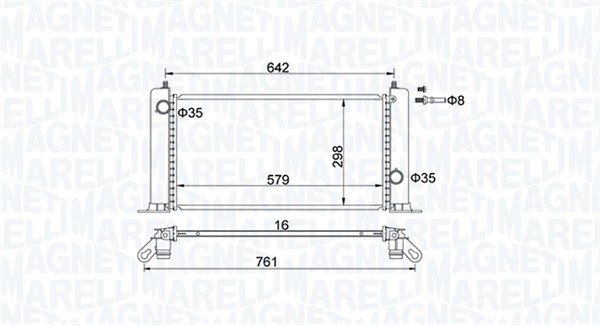 Radiator, motorkjøling - 350213194500 MAGNETI MARELLI - 46766167, 46799894, 51735217