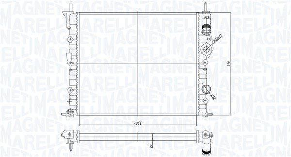 Radiator, motorkjøling - 350213194700 MAGNETI MARELLI - 21400-00QA0, 6001546190, 7700838134