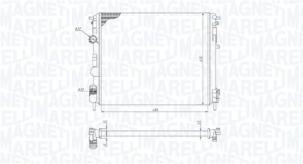 350213195200, Radiator, motorkjøling, Chladič, chlazení motoru, MAGNETI MARELLI, 21400-00QAX, 6001545765, 7700428082, 7700428658, 7711134332, 7711134408, 7711368062, 8200033831, 8200049080, 8200156548, 8200343476, 0109.3072, 123.056, 1.40.15672.523, 43002270, 58148, 58217, 732721, CR35000S, DRM23015, RTA2270