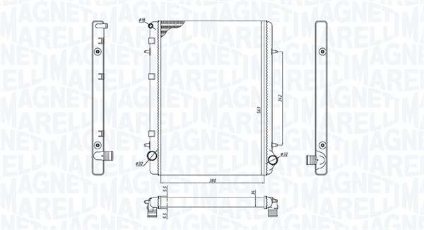 350213195900, Radiator, motorkjøling, Chladič, chlazení motoru, MAGNETI MARELLI, 1330K1, 1330S0, 1330W4, 133343, 133388, 0103.3083, 106.158/A, 1.40.20796.534, 40002259, 53973, 63601, 735117, 8MK376901-031, CR2033000S, DRM21035, PE2259