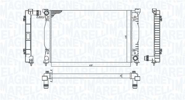 350213196700, Radiator, motorkjøling, Chladič, chlazení motoru, MAGNETI MARELLI, 8E0121251AT, 8E0121251G, 03002203, 102.117, 1.40.23094.534, 53720, 60301A, 734418, AI2203