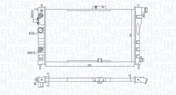 350213197900, Radiator, motorkjøling, Chladič, chlazení motoru, MAGNETI MARELLI, 96144570, 96144850, 0131.3006, 107.001, 52054, 616521, 734596, 81002002, 8MK376762-541, DW2002