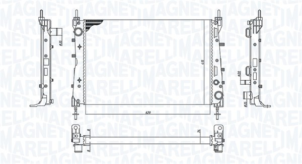 350213199100, Radiator, motorkjøling, Chladič, chlazení motoru, MAGNETI MARELLI, 51785217, 17002359, 54503, 61694, 733203, 8MK376756-511, FT2359