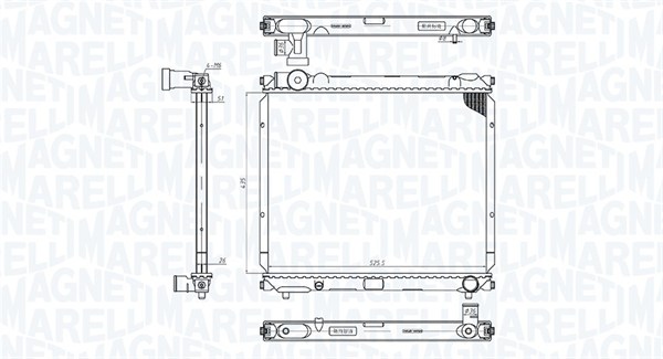 350213200700, Radiator, motorkjøling, Chladič, chlazení motoru, MAGNETI MARELLI, 17700-86CC2, 17700-86CD0, 0114.2007, 129.034, 50448, 52002065, 64169, 735074, 8MK376717-691, SZ2065