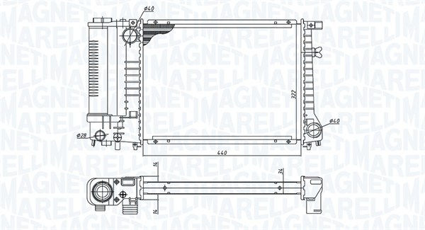 350213240000, Radiator, motorkjøling, Chladič, chlazení motoru, MAGNETI MARELLI, 17111247436, 17111712971, 17111712978, 17111712982, 17111712990, 17111712996, 17111719302, 17111719304, 17111723537, 0102.3003, 06002135, 104.033/A, 1.40.13203.534, 53426A, 60735A, 730365, 8MK376711-591, BW2083, CR495000S, DRM05042, BW2101