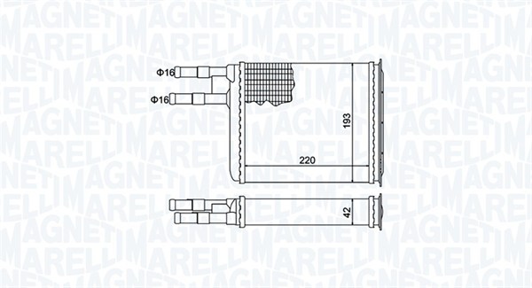 350218401000, Varmeveksler, kupeoppvarming, Výměník tepla, vnitřní vytápění, MAGNETI MARELLI, 1321309080, 644893, 6448F9, 0604.3008, 09006128, 1.18.12701, 52066, 73984, 812141, 8FH351313-371, 93560, CN6128, DRR09031