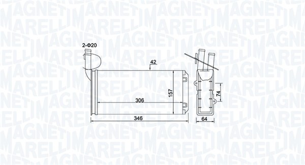 350218474000, Varmeveksler, kupeoppvarming, Výměník tepla, vnitřní vytápění, MAGNETI MARELLI, 729819005, 729819032, 58006117, 58935, 812013, 8FH351313-401, VN6117