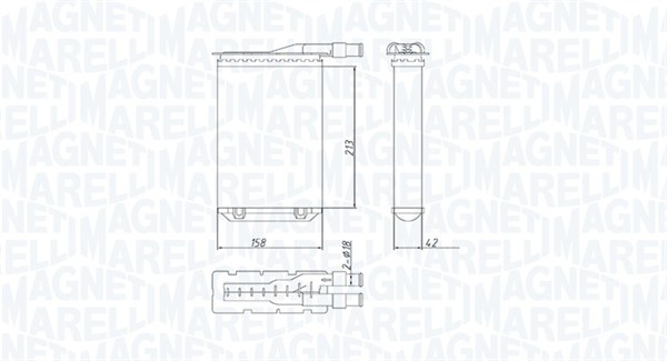 350218489000, Varmeveksler, kupeoppvarming, Výměník tepla, vnitřní vytápění, MAGNETI MARELLI, 7701027040, 7701027078, 7701028682, 7701034109, 7701349831, 7702163518, 0609.2001, 1.18.15095, 43006087, 507339, 733591, 883790, 8FH351311-051, 93665, DRR23010, RT6087