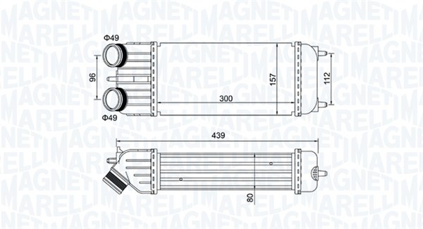 351319204250, Intercooler, Chladič turba, MAGNETI MARELLI, 0384J4, 0384N1, 0703.3012, 09004252, 1.61.2042.4G, 30196, 706.026, 818663, 8ML376746-221, 96612, CNA4252
