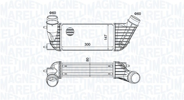 Intercooler - 351319204260 MAGNETI MARELLI - 0384J9, 1440068680, 0384N6