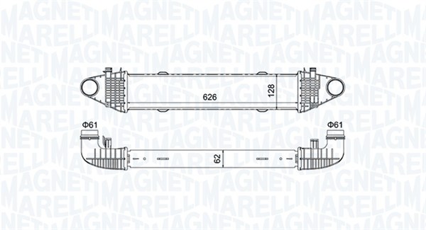 351319204520, Intercooler, Chladič turba, MAGNETI MARELLI, A2045000100, 07063028, 30004556, 30506, 718.152, 818616, 8ML376777-091, 96535, MSA4556