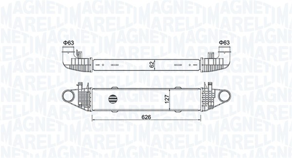 351319204540, Intercooler, Chladič turba, MAGNETI MARELLI, A2045000300, 0706.3027, 30004525, 30315, 718.146, 818617, 8ML376777-111, 96597, MSA4525