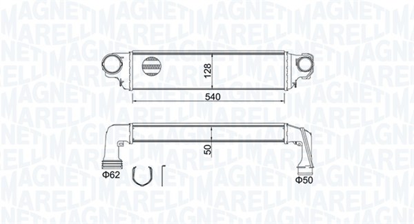 351319204590, Intercooler, Chladič turba, MAGNETI MARELLI, 17517786351, 06004282, 0702.3006, 30154, 704.007, 818716, 8ML376700-541, 96654, BW4282