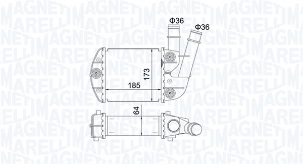351319204620, Intercooler, Chladič turba, MAGNETI MARELLI, 46823259, 0704.3023, 17004340, 30167, 709.037, 96673, FT4340