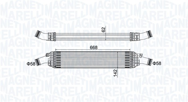 351319204820, Intercooler, Chladič turba, MAGNETI MARELLI, 8K0145805G, 8K0145805P, 03004294, 0710.3111, 1.61.1250.4G, 30289, 731.012, 818601, 8ML376746-191, 96567, AI4294, CI170000P