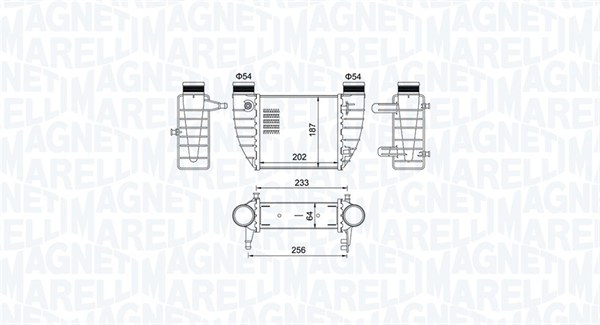 Intercooler - 351319204850 MAGNETI MARELLI - 8E0145806M, 8E0145806Q, 03004345