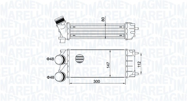 351319204920, Intercooler, Chladič turba, MAGNETI MARELLI, 0384N9, 9800291280, 0703.3015, 09014705, 1.61.2333.4G, 30281, 706.032, 818226, 8ML376700-071, 96514, PEA4343