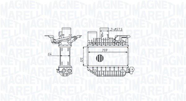 351319205310, Intercooler, Chladič turba, MAGNETI MARELLI, 17940-0G010, 17940-0G011, 17940-27010, 17940-27020, 1794027030, 30856, 53004365, 730.001, 817698, 8ML376760-651, 96758, TOA4365