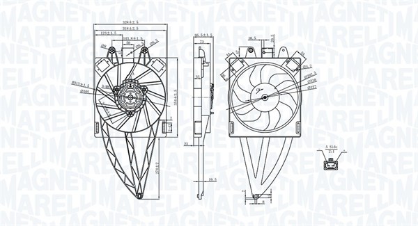 Kjølevifte, motor - 069422716010 MAGNETI MARELLI - 46825768, 51764534, 51829972