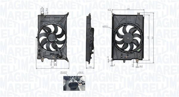 Kjølevifte, motor - 069422777010 MAGNETI MARELLI - 51965900, 51966714, 52182015