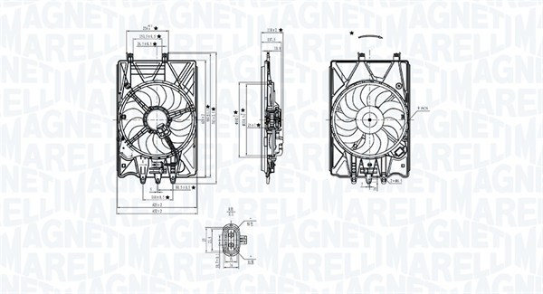 Kjølevifte, motor - 069422781010 MAGNETI MARELLI - 51887948, 52066194, 309.319