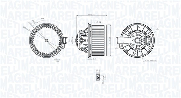 069412255010, Kupévifte, Vnitřní ventilátor, MAGNETI MARELLI, 1538009, 8E2H-18456-BA, 1791860, 8E2H-18456-BB, 8V51-18456-BA, 8V51-18456-BB, 87494, 8EW351150-521, FD8632