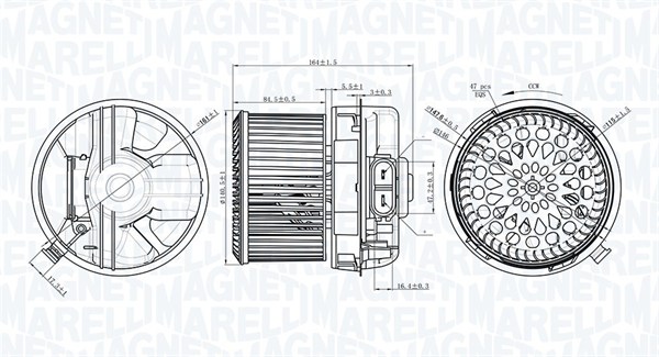 069412272010, Kupévifte, Vnitřní ventilátor, MAGNETI MARELLI, 1608175880, 87103-0H030, 6441V2, 87103-0H031, 40008392, 715069, 87352, PE8392