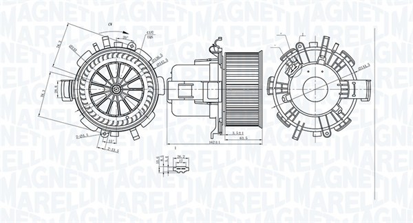 069412315010, Kupévifte, Vnitřní ventilátor, MAGNETI MARELLI, 27205-00QAL, 4415548, 7701057556, 93181460, 34239, 43008600, 87763, 8EW009158-221, RT8600
