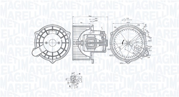 069412367010, Kupévifte, Vnitřní ventilátor, MAGNETI MARELLI, 97112-1C000, 0599.1164, 34093, 715261, 82070554, 87234, 8EW351040-521, DEA41009, HY8554
