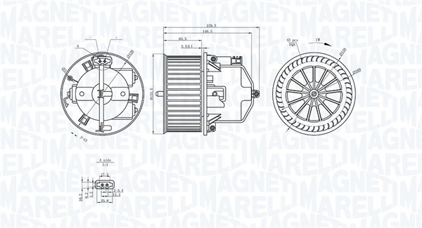 069412371010, Kupévifte, Vnitřní ventilátor, MAGNETI MARELLI, 30767008, LR002630, 31267505, LR009738, 31291516, LR016627, 312915168, 8623276, 0599.1229, 34184, 5960773, 87223, 8EW351040-271, AU8221, DEA33002