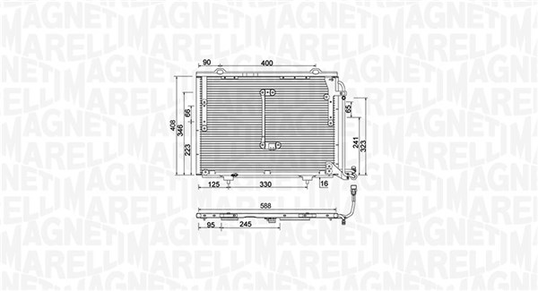 Kondensator, klimaanlegg - 350203945000 MAGNETI MARELLI - A2028300570, A2028300870, 08062040