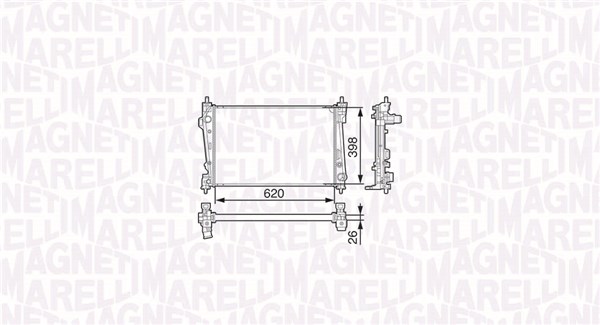 Radiator, motorkjøling - 350213131200 MAGNETI MARELLI - 50514481, 50514485, 50526636