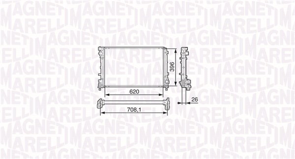 Radiator, motorkjøling - 350213131700 MAGNETI MARELLI - 51819061, 51835027, 51934451