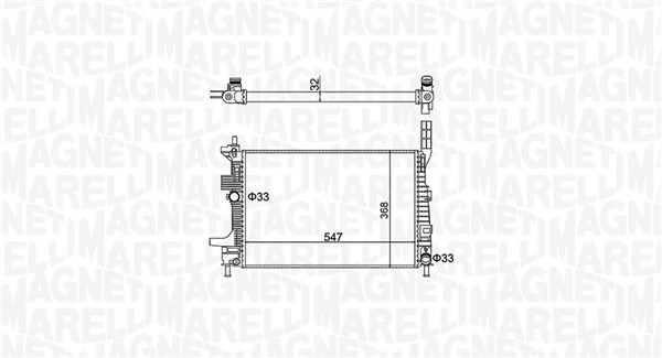 350213159700, Radiator, motorkjøling, Chladič, chlazení motoru, MAGNETI MARELLI, 1703514, 1720432, 1804847, 1830143, BV618005BA, BV61-8005-BB, BV618005BC, BV618005BD, 0105.3119, 110.175, 1.40.22528.126, 18002578, 58284A, 69238, 701674, CR2540000S, FD2578