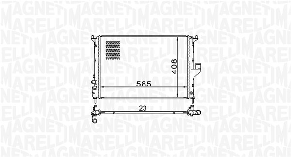 Radiator, motorkjøling - 350213160900 MAGNETI MARELLI - 214100980R, 8200735039, 0109.3105