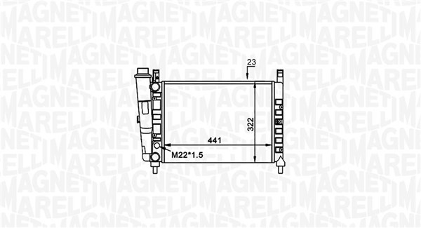 Radiator, motorkjøling - 350213162300 MAGNETI MARELLI - 5938967, 7556135, 7561478