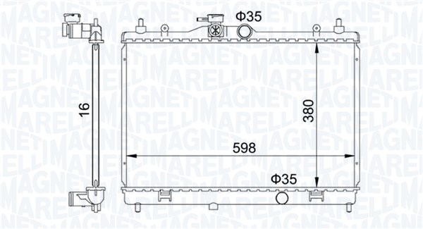 350213168300, Radiator, motorkjøling, Chladič, chlazení motoru, MAGNETI MARELLI, 21410-1FD0A, 21410-1FD5A, 21410-1JY0A, 21410-EE000, 21410-EE50A, 21410-EW000, 0121.3081, 120.163/A, 13002338, 1.40.20052.116, 58236, 68741, 701251, 8MK376735-381, DN2338, DRM46040