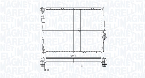 Radiator, motorkjøling - 350213176800 MAGNETI MARELLI - 17111611565, 17111611557, 17117513922