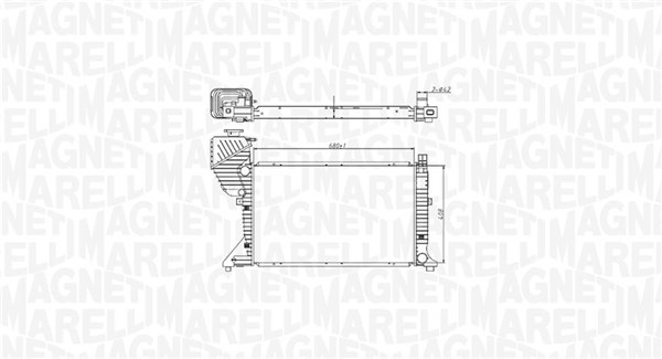 Radiator, motorkjøling - 350213177400 MAGNETI MARELLI - A9015003500, A9015003600, A9015003900