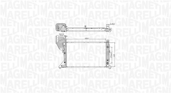 350213177500, Radiator, motorkjøling, Chladič, chlazení motoru, MAGNETI MARELLI, 5104117AA, 5104177AA, A9015003800, 0206.2086, 118.205, 30002343, 55349, 62597A, 8MK376722-001, DRM17019, MS2343
