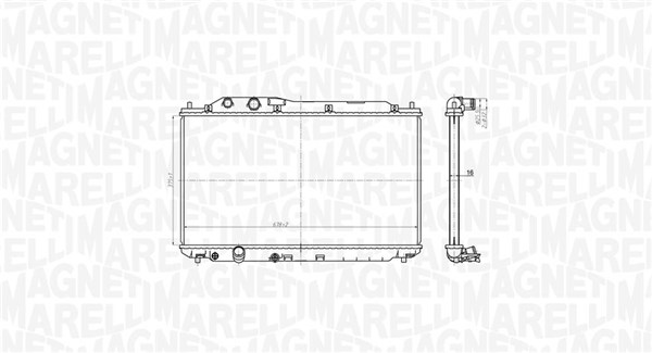 Radiator, motorkjøling - 350213178700 MAGNETI MARELLI - 19010-RNA-A01, 19010-RNA-A51, 19010-RNA-J51