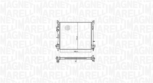 350213179300, Radiator, motorkjøling, Chladič, chlazení motoru, MAGNETI MARELLI, 7711497455, 8200245596, 0109.3091, 123.153, 43002362, 58374, 67229, 732960, 8MK376748-751, DRM23016, RT2362